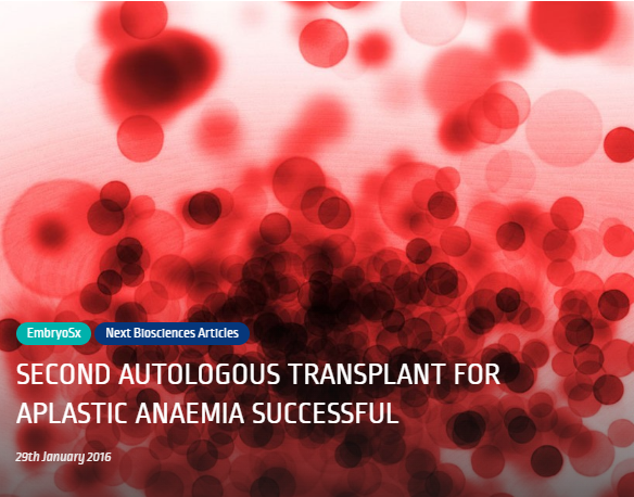 Second autologous transplant for aplastic anaemia successful